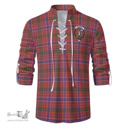 ScotsTee Shop Scottish MacRae Ancient Clan Crest Tartan Mens Scottish Jacobite Ghillie Casual Shirt