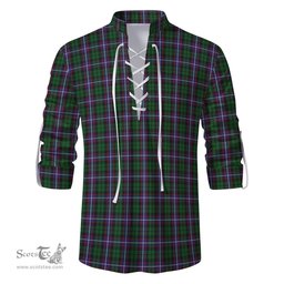 ScotsTee Shop Scottish Russell Clan Tartan Mens Scottish Jacobite Ghillie Casual Shirt