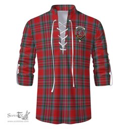 ScotsTee Shop Scottish MacBean Clan Crest Tartan Mens Scottish Jacobite Ghillie Casual Shirt