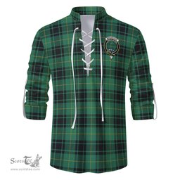 ScotsTee Shop Scottish MacArthur Ancient Clan Crest Tartan Mens Scottish Jacobite Ghillie Casual Shirt