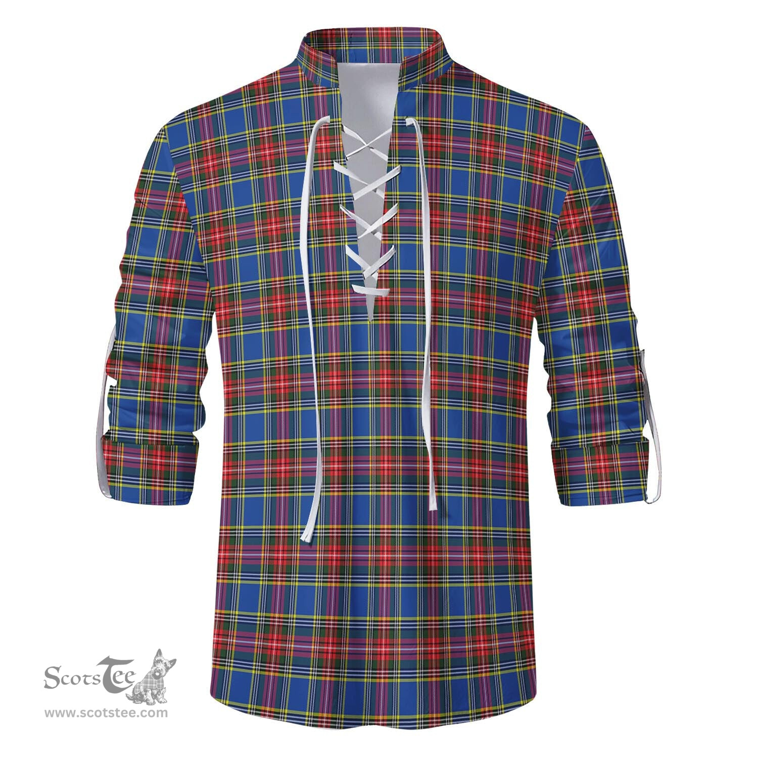 ScotsTee Shop Scottish MacBeth Clan Tartan Mens Scottish Jacobite Ghillie Casual Shirt