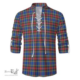 ScotsTee Shop Scottish MacBeth Clan Tartan Mens Scottish Jacobite Ghillie Casual Shirt