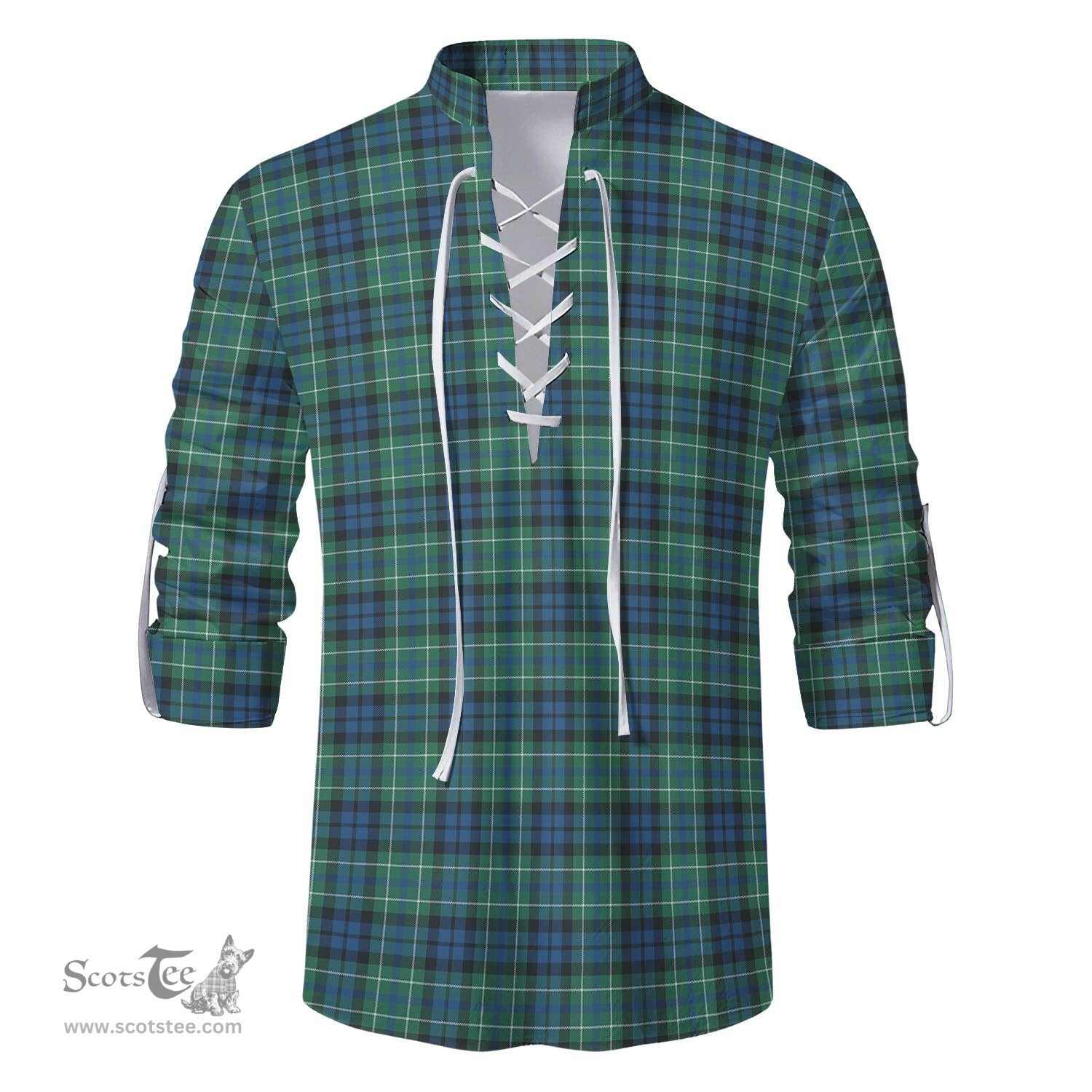 ScotsTee Shop Scottish MacNeil of Colonsay Ancient Clan Tartan Mens Scottish Jacobite Ghillie Casual Shirt