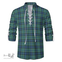 ScotsTee Shop Scottish MacNeil of Colonsay Ancient Clan Tartan Mens Scottish Jacobite Ghillie Casual Shirt