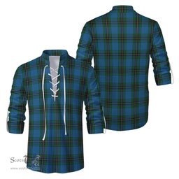 ScotsTee Shop Scottish Murray of Elibank Clan Tartan Mens Scottish Jacobite Ghillie Casual Shirt