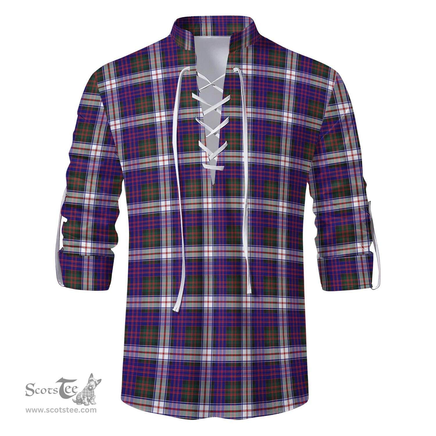 ScotsTee Shop Scottish MacDonald Dress Modern Clan Tartan Mens Scottish Jacobite Ghillie Casual Shirt