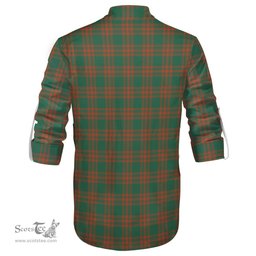 ScotsTee Shop Scottish Menzies Green Ancient Clan Tartan Mens Scottish Jacobite Ghillie Casual Shirt