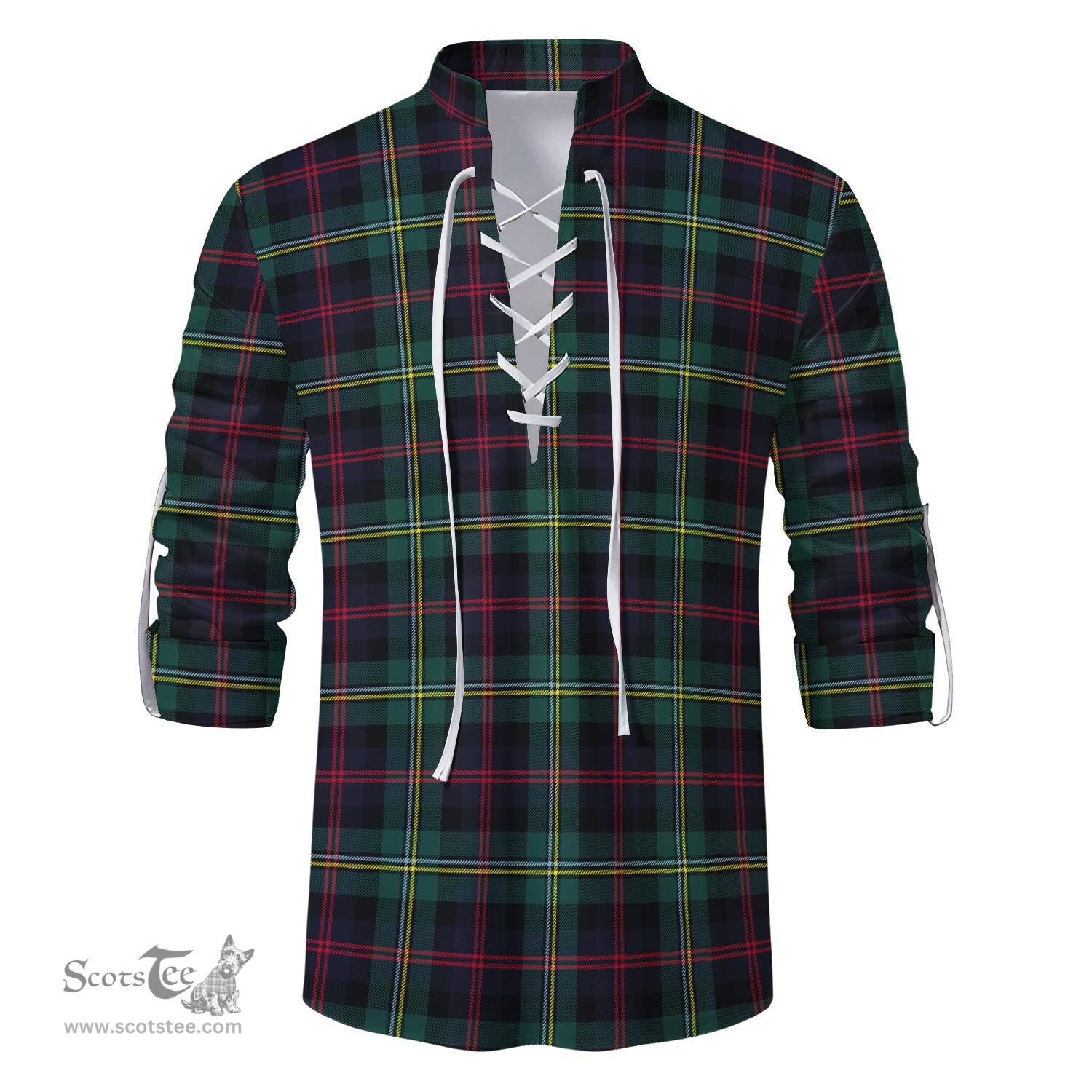 ScotsTee Shop Scottish Malcolm Modern Clan Tartan Mens Scottish Jacobite Ghillie Casual Shirt