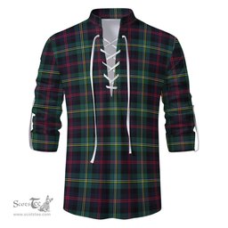 ScotsTee Shop Scottish Malcolm Modern Clan Tartan Mens Scottish Jacobite Ghillie Casual Shirt