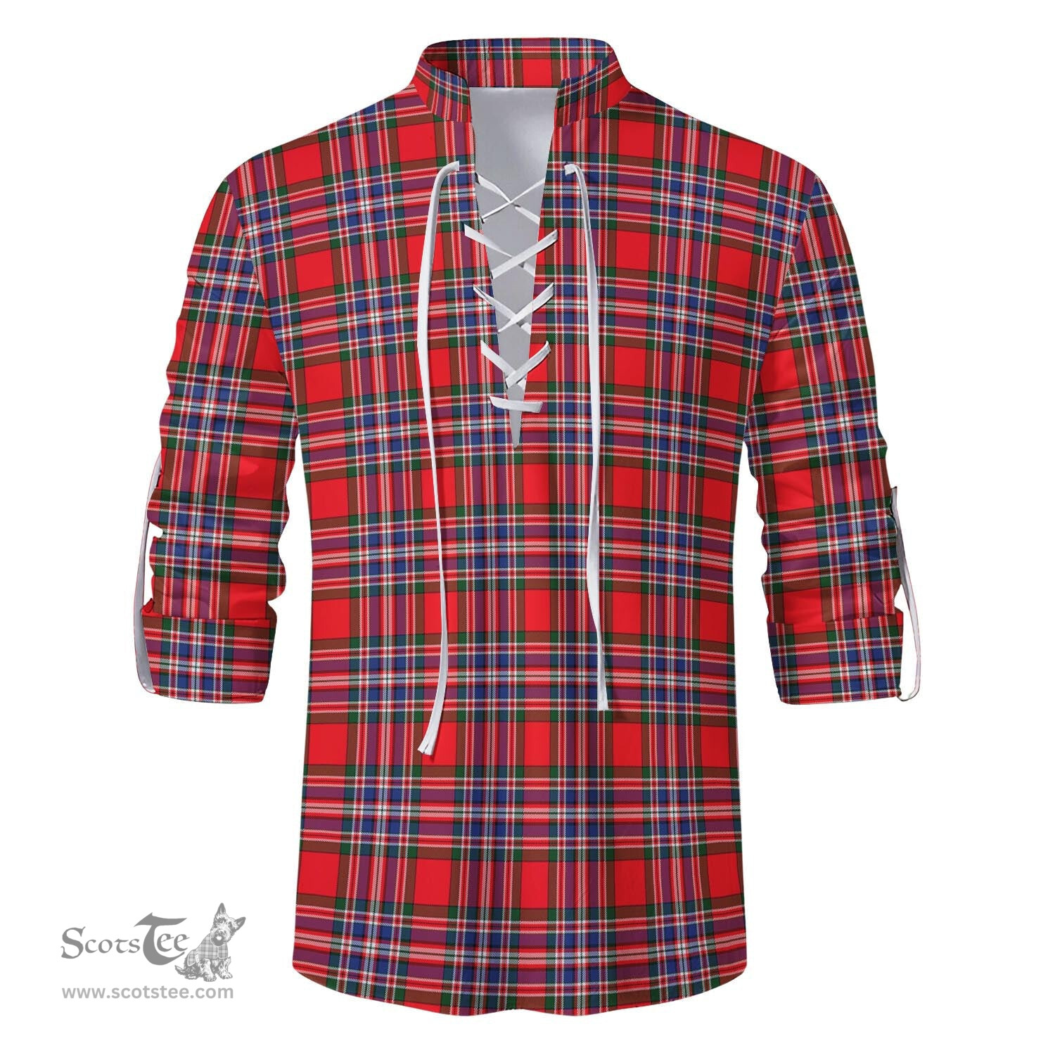ScotsTee Shop Scottish MacFarlane Modern Clan Tartan Mens Scottish Jacobite Ghillie Casual Shirt