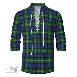 ScotsTee Shop Scottish Meldrum Clan Tartan Mens Scottish Jacobite Ghillie Casual Shirt