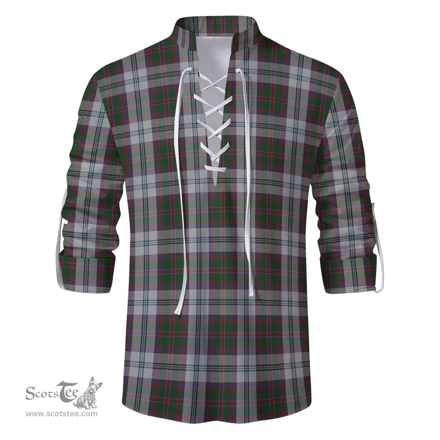 ScotsTee Shop Scottish Stewart of Appin Dress Clan Tartan Mens Scottish Jacobite Ghillie Casual Shirt