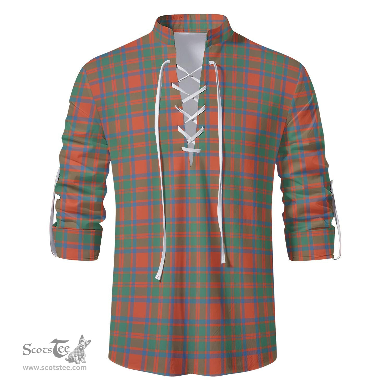 ScotsTee Shop Scottish MacIntosh Ancient Clan Tartan Mens Scottish Jacobite Ghillie Casual Shirt
