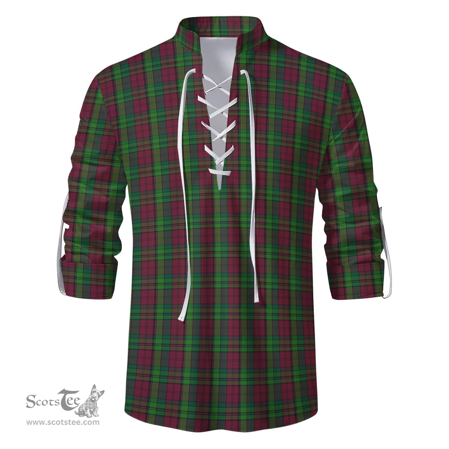 ScotsTee Shop Scottish Pope of Wales Clan Tartan Mens Scottish Jacobite Ghillie Casual Shirt