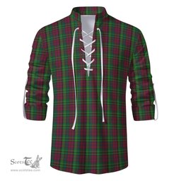 ScotsTee Shop Scottish Pope of Wales Clan Tartan Mens Scottish Jacobite Ghillie Casual Shirt