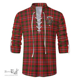 ScotsTee Shop Scottish MacKinnon Modern Clan Crest Tartan Mens Scottish Jacobite Ghillie Casual Shirt