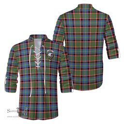 ScotsTee Shop Scottish Norvel Clan Crest Tartan Mens Scottish Jacobite Ghillie Casual Shirt