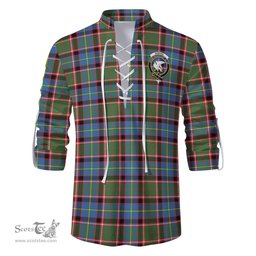 ScotsTee Shop Scottish Norvel Clan Crest Tartan Mens Scottish Jacobite Ghillie Casual Shirt