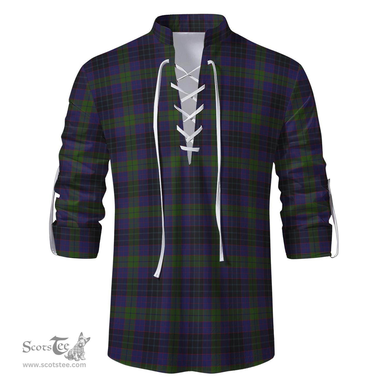 ScotsTee Shop Scottish Lumsden Hunting Clan Tartan Mens Scottish Jacobite Ghillie Casual Shirt
