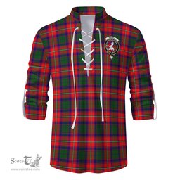 ScotsTee Shop Scottish Riddell Clan Crest Tartan Mens Scottish Jacobite Ghillie Casual Shirt