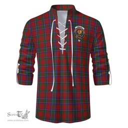 ScotsTee Shop Scottish Sinclair Clan Crest Tartan Mens Scottish Jacobite Ghillie Casual Shirt