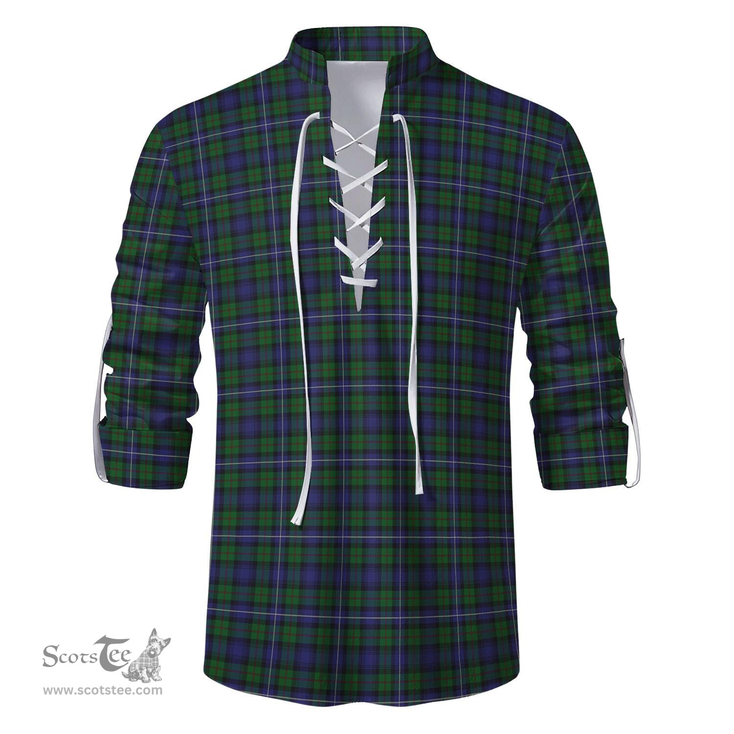 ScotsTee Shop Scottish Robertson Hunting Clan Tartan Mens Scottish Jacobite Ghillie Casual Shirt