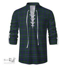 ScotsTee Shop Scottish Robertson Hunting Clan Tartan Mens Scottish Jacobite Ghillie Casual Shirt