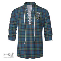 ScotsTee Shop Scottish Ralston UK Clan Crest Tartan Mens Scottish Jacobite Ghillie Casual Shirt