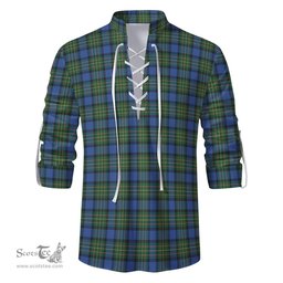 ScotsTee Shop Scottish MacLaren Ancient Clan Tartan Mens Scottish Jacobite Ghillie Casual Shirt