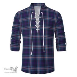 ScotsTee Shop Scottish Nevoy Clan Tartan Mens Scottish Jacobite Ghillie Casual Shirt