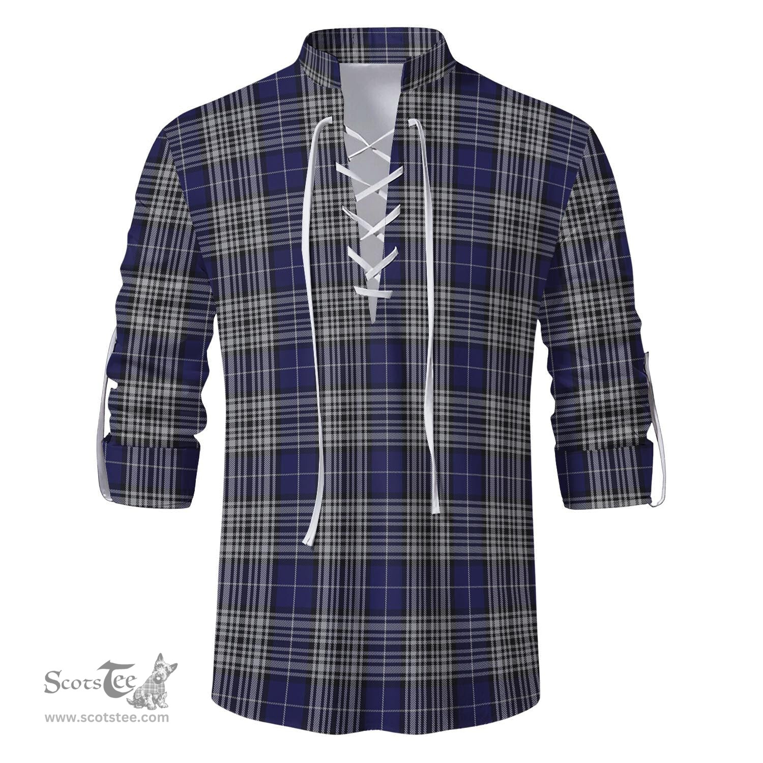 ScotsTee Shop Scottish Napier Clan Tartan Mens Scottish Jacobite Ghillie Casual Shirt
