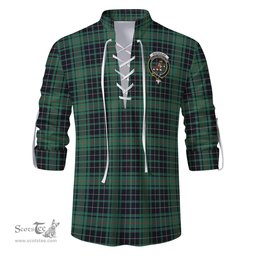 ScotsTee Shop Scottish MacAulay Hunting Ancient Clan Crest Tartan Mens Scottish Jacobite Ghillie Casual Shirt