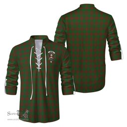ScotsTee Shop Scottish Menzies Clan Crest Tartan Mens Scottish Jacobite Ghillie Casual Shirt