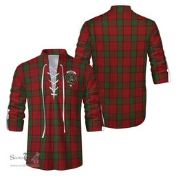 ScotsTee Shop Scottish Maxwell Clan Crest Tartan Mens Scottish Jacobite Ghillie Casual Shirt