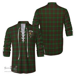 ScotsTee Shop Scottish MacFie Hunting Clan Crest Tartan Mens Scottish Jacobite Ghillie Casual Shirt