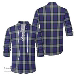 ScotsTee Shop Scottish Sinclair Dress Clan Tartan Mens Scottish Jacobite Ghillie Casual Shirt