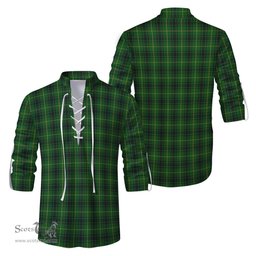 ScotsTee Shop Scottish MacArthur Clan Tartan Mens Scottish Jacobite Ghillie Casual Shirt