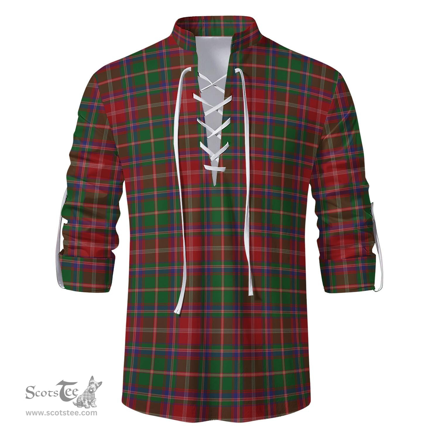 ScotsTee Shop Scottish Somerville Clan Tartan Mens Scottish Jacobite Ghillie Casual Shirt