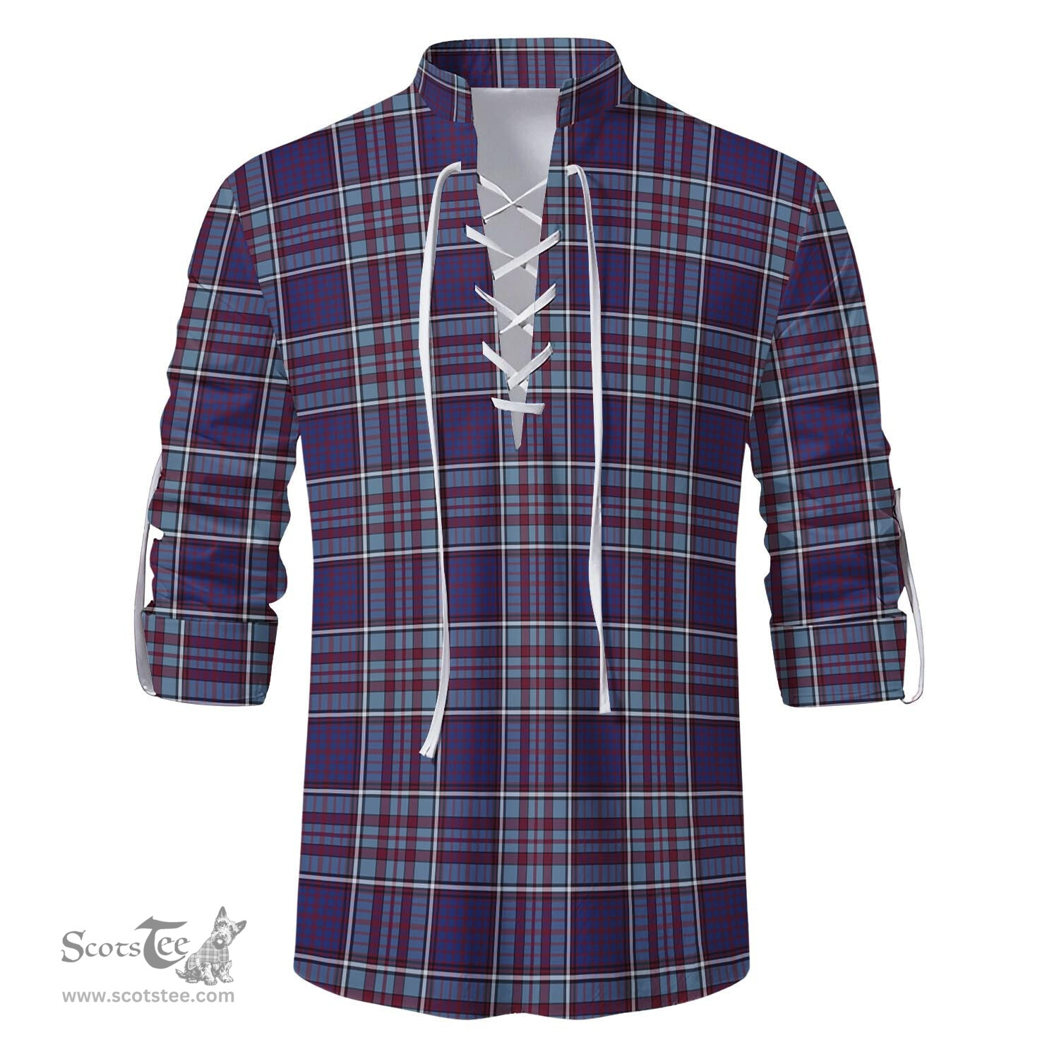 ScotsTee Shop Scottish RCAF Clan Tartan Mens Scottish Jacobite Ghillie Casual Shirt