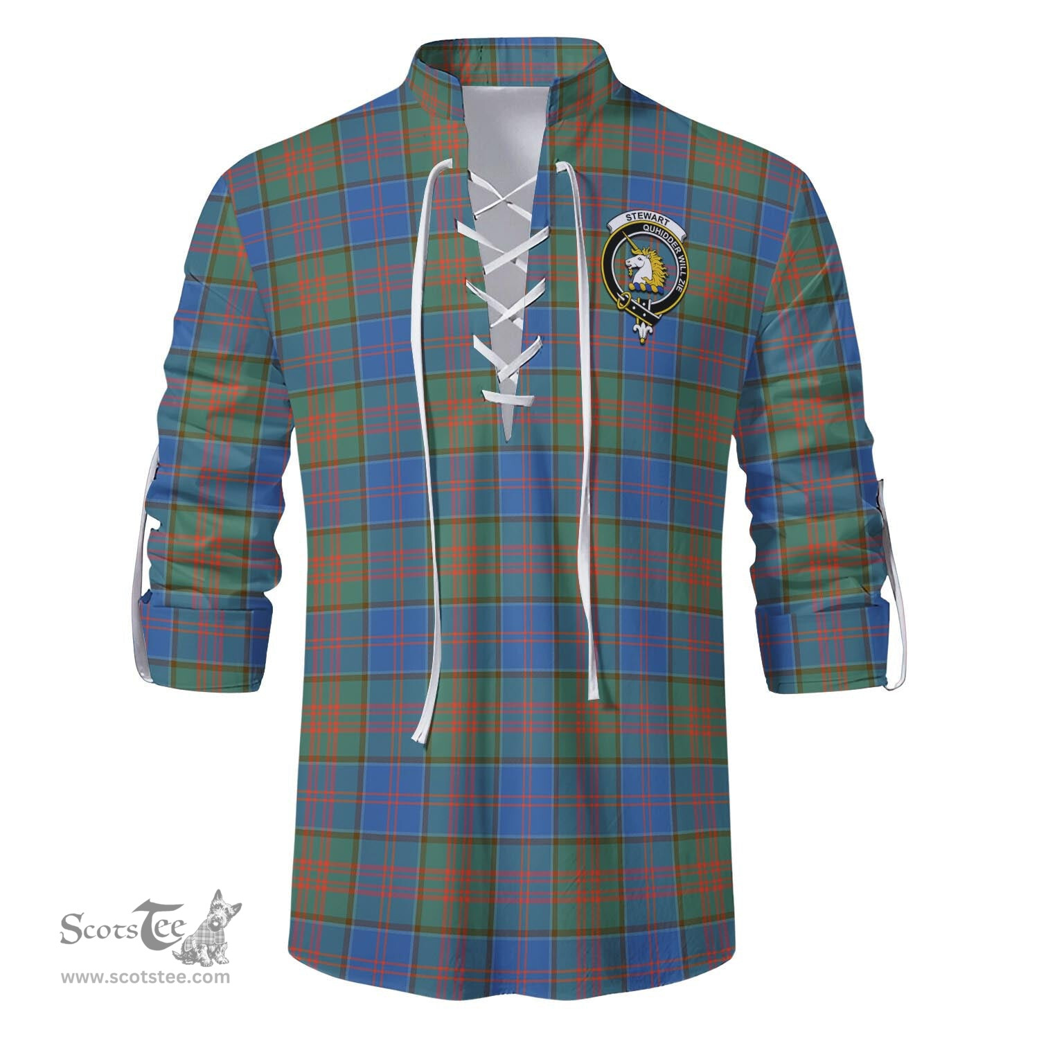 ScotsTee Shop Scottish Stewart of Appin Hunting Ancient Clan Crest Tartan Mens Scottish Jacobite Ghillie Casual Shirt