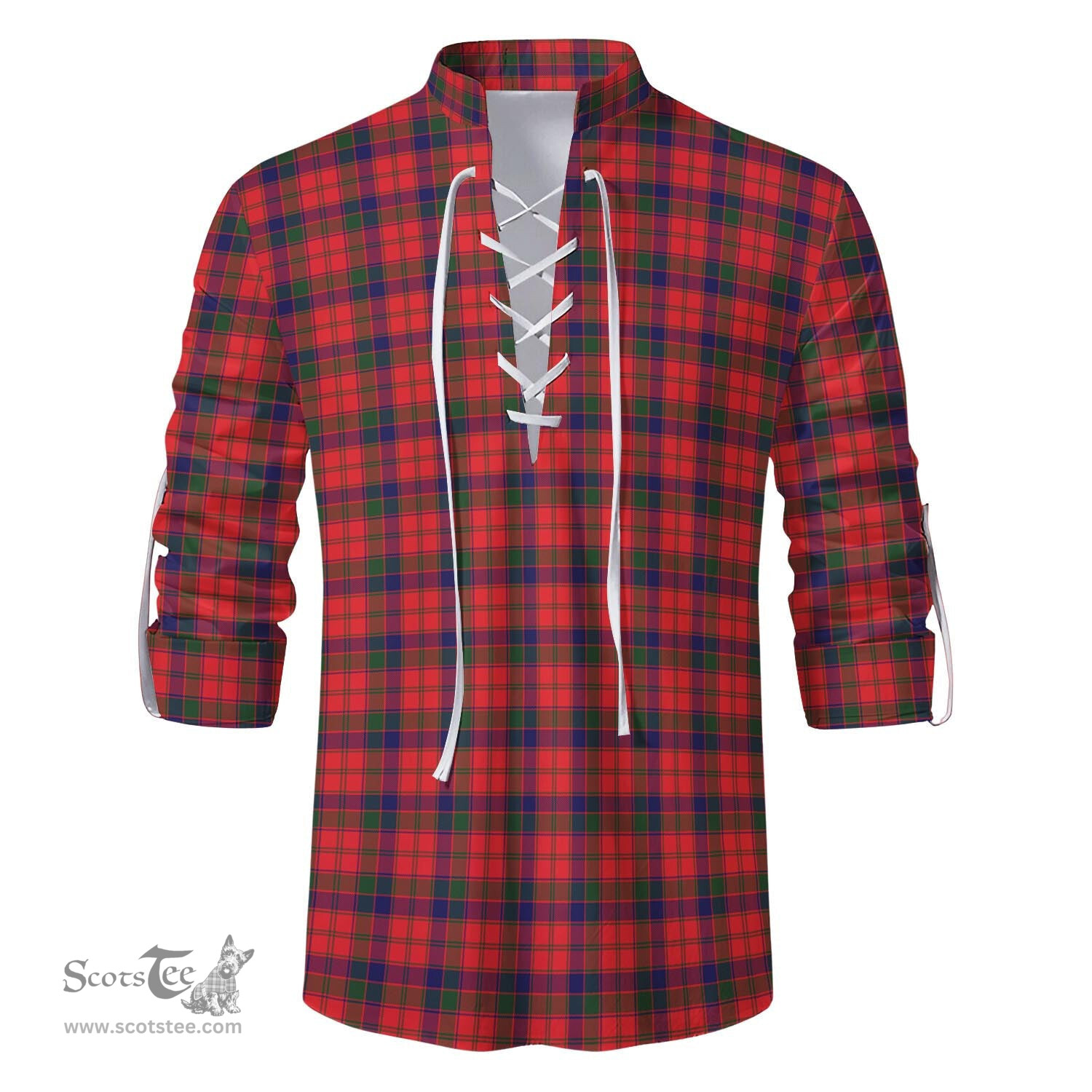 ScotsTee Shop Scottish Robertson Modern Clan Tartan Mens Scottish Jacobite Ghillie Casual Shirt