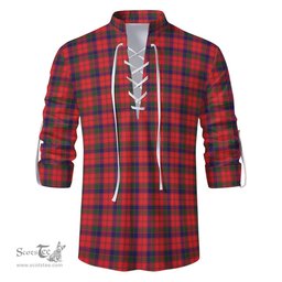 ScotsTee Shop Scottish Robertson Modern Clan Tartan Mens Scottish Jacobite Ghillie Casual Shirt