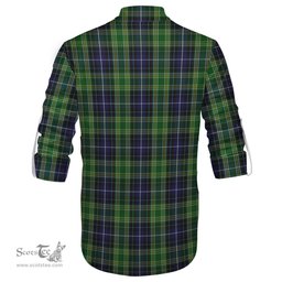 ScotsTee Shop Scottish McKellar Clan Crest Tartan Mens Scottish Jacobite Ghillie Casual Shirt