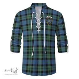 ScotsTee Shop Scottish McCoy Ancient Clan Crest Tartan Mens Scottish Jacobite Ghillie Casual Shirt