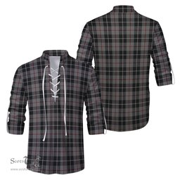 ScotsTee Shop Scottish Thompson Grey Clan Tartan Mens Scottish Jacobite Ghillie Casual Shirt