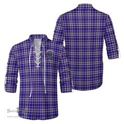 ScotsTee Shop Scottish Ochterlony Clan Crest Tartan Mens Scottish Jacobite Ghillie Casual Shirt