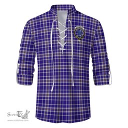 ScotsTee Shop Scottish Ochterlony Clan Crest Tartan Mens Scottish Jacobite Ghillie Casual Shirt