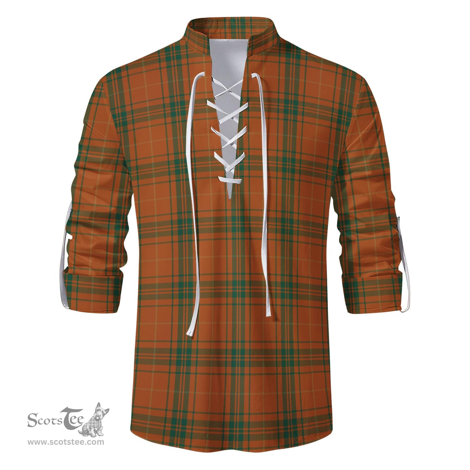 ScotsTee Shop Scottish Wolfe Clan Tartan Mens Scottish Jacobite Ghillie Casual Shirt