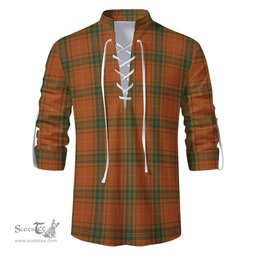 ScotsTee Shop Scottish Wolfe Clan Tartan Mens Scottish Jacobite Ghillie Casual Shirt