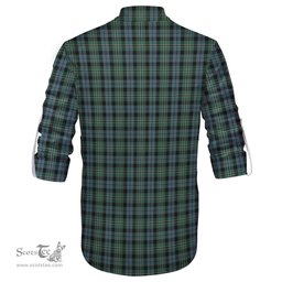 ScotsTee Shop Scottish Melville Clan Crest Tartan Mens Scottish Jacobite Ghillie Casual Shirt